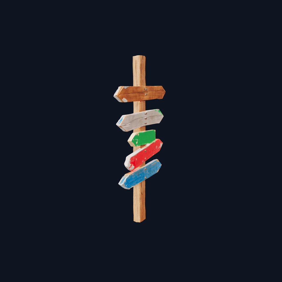 Colorful Wooden Signpost model pack